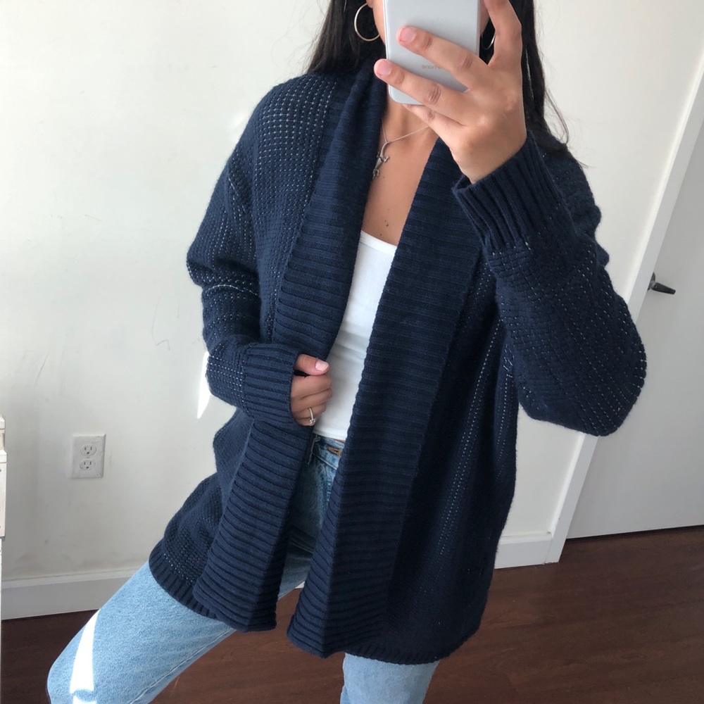 Market & Spruce navy blue cardigan - Picture 4 of 8